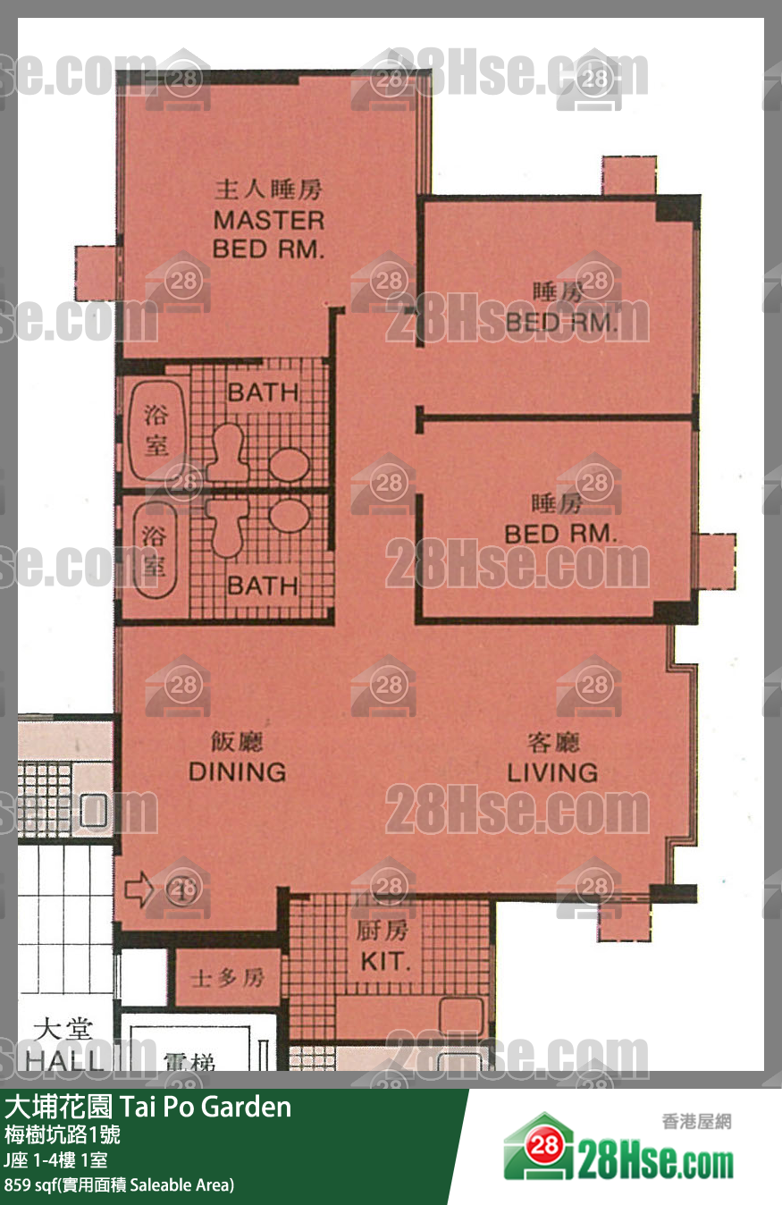 大埔花园 J座1楼 1室 平面图