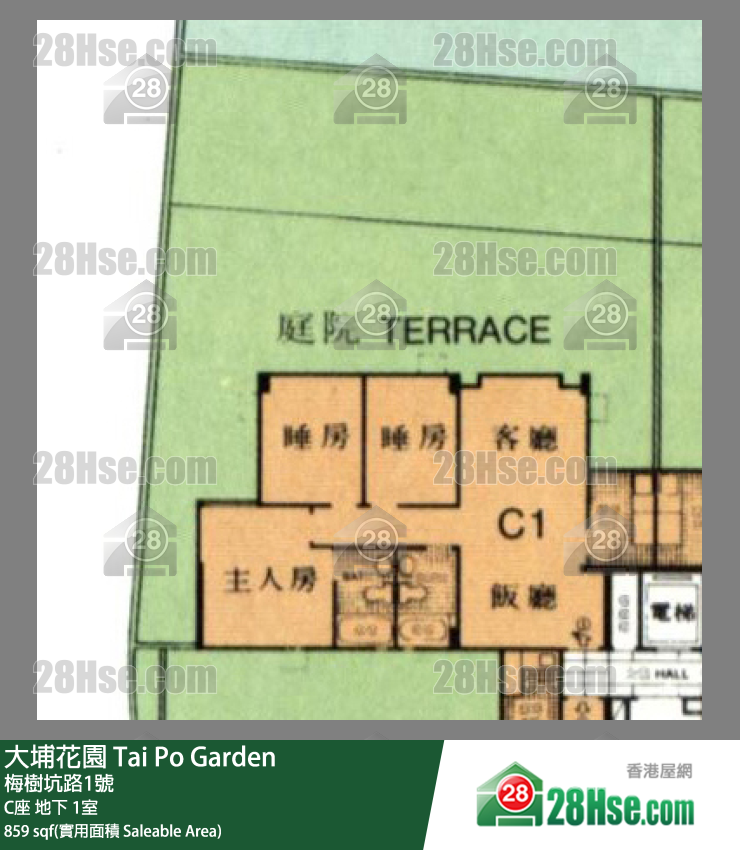大埔花園 C座地下 1室 平面圖