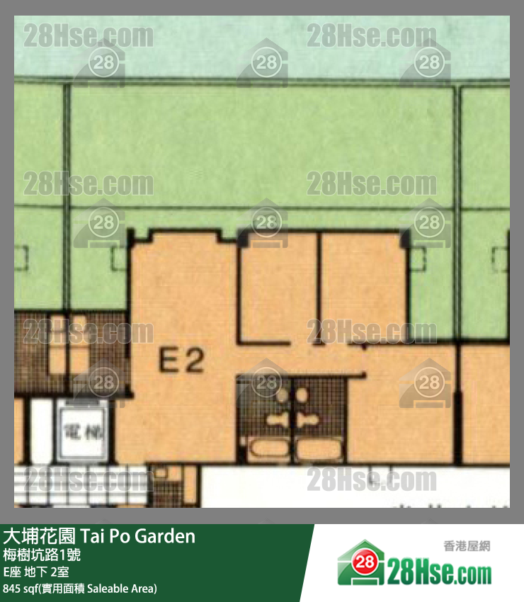 大埔花園 E座地下 2室 平面圖