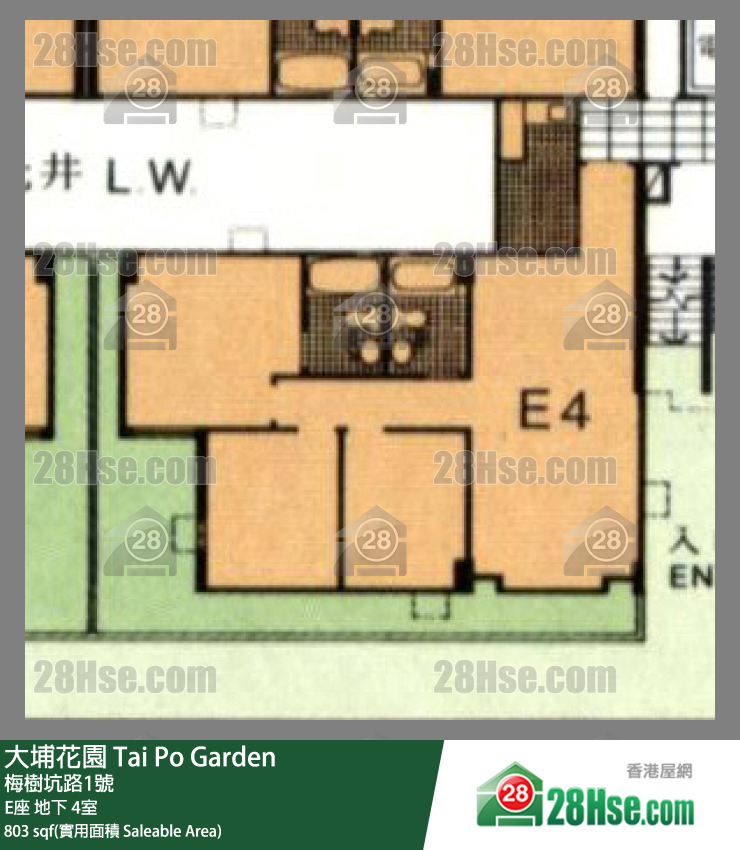 大埔花园 E座地下 4室 平面图