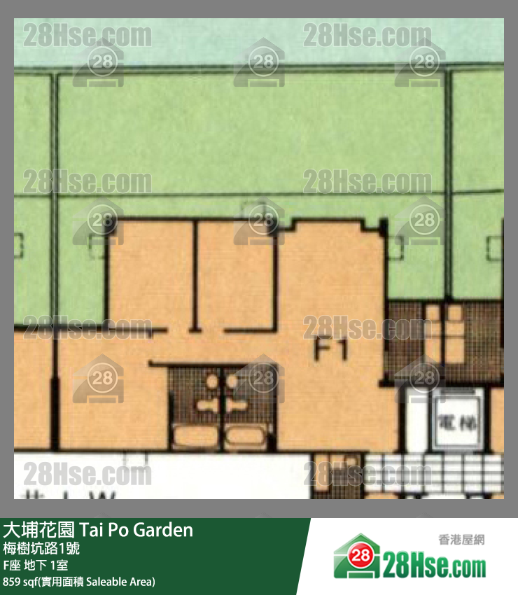大埔花园 F座地下 1室 平面图