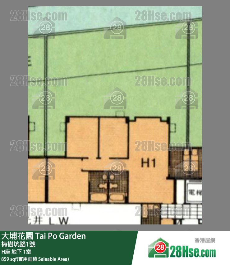 大埔花園 H座地下 1室 平面圖