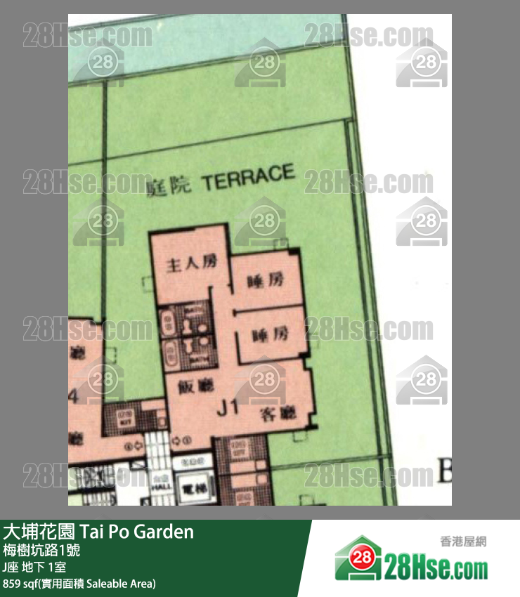 大埔花园 J座地下 1室 平面图