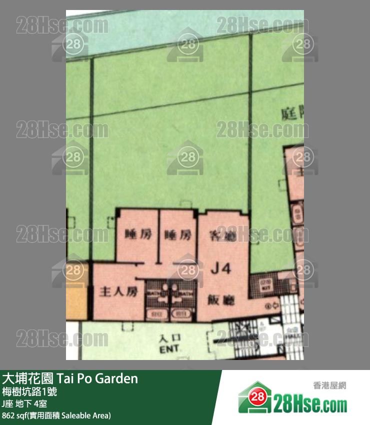 大埔花园 J座地下 4室 平面图