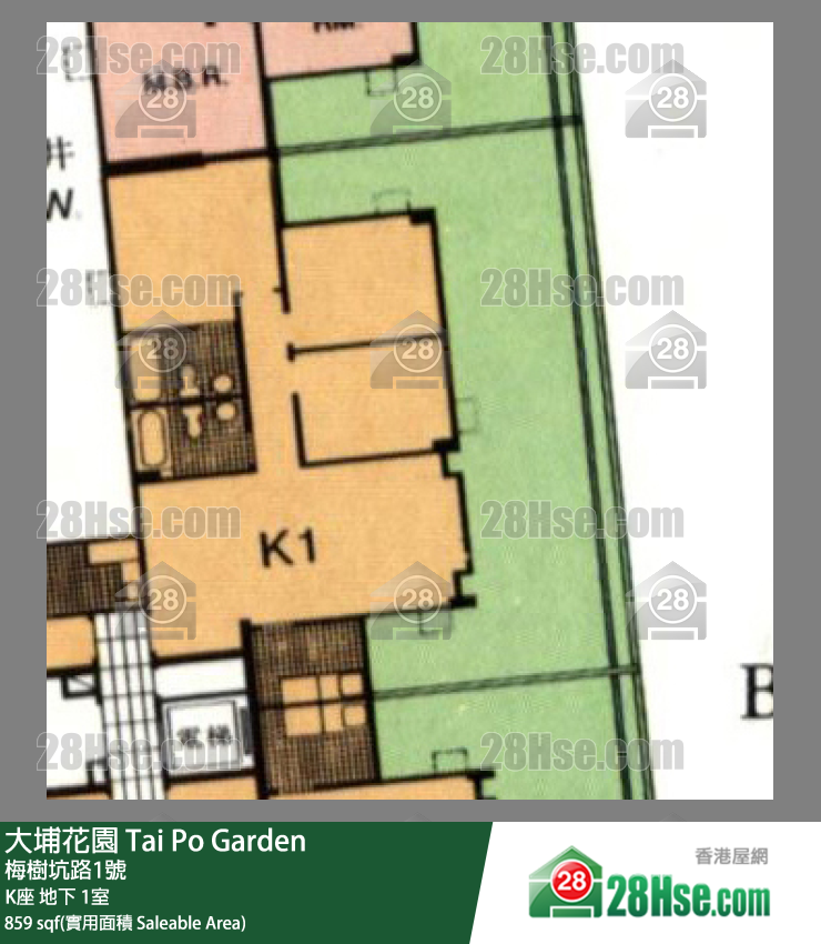 大埔花園 K座地下 1室 平面圖