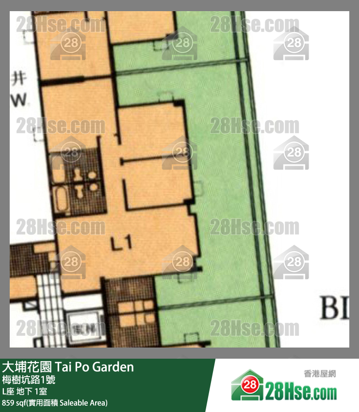 大埔花園 L座地下 1室 平面圖
