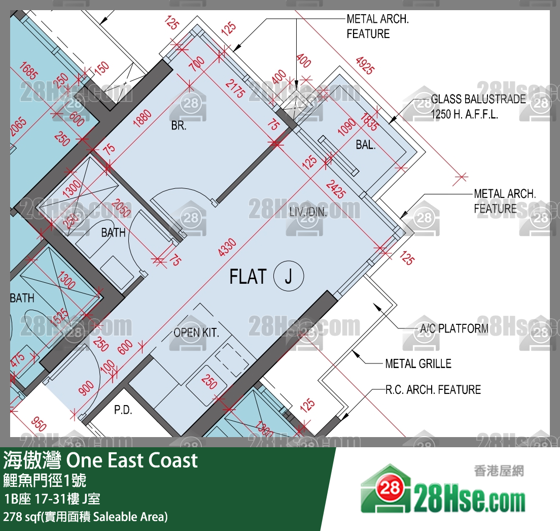 One East Coast Unit FloorPlan (Provided by 28Hse)