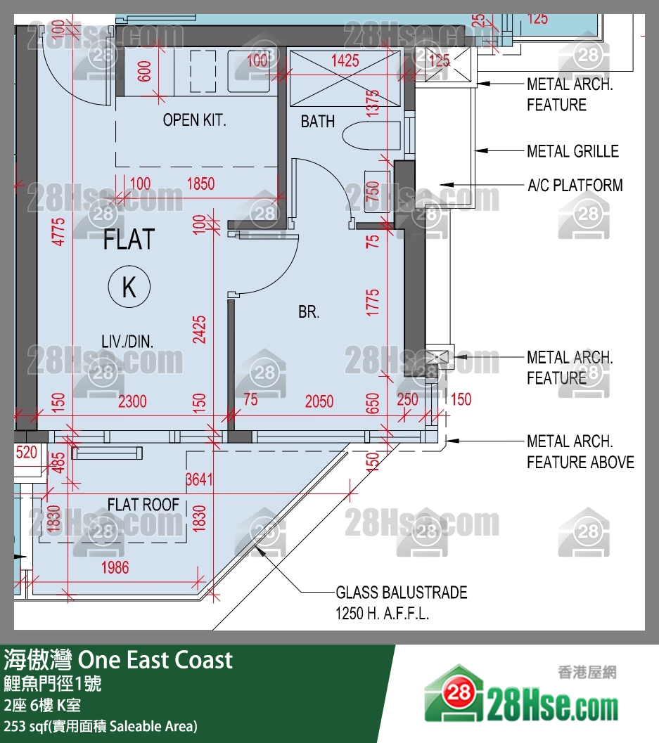 海傲灣 2座 6樓 K室 平面圖