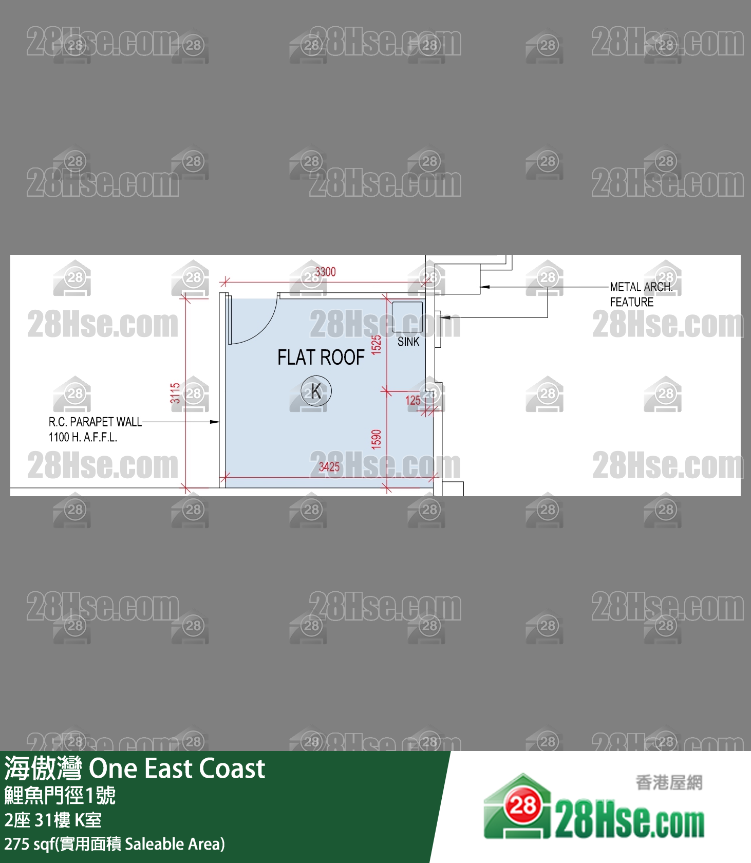 海傲灣 2座 31樓 K室 平面圖