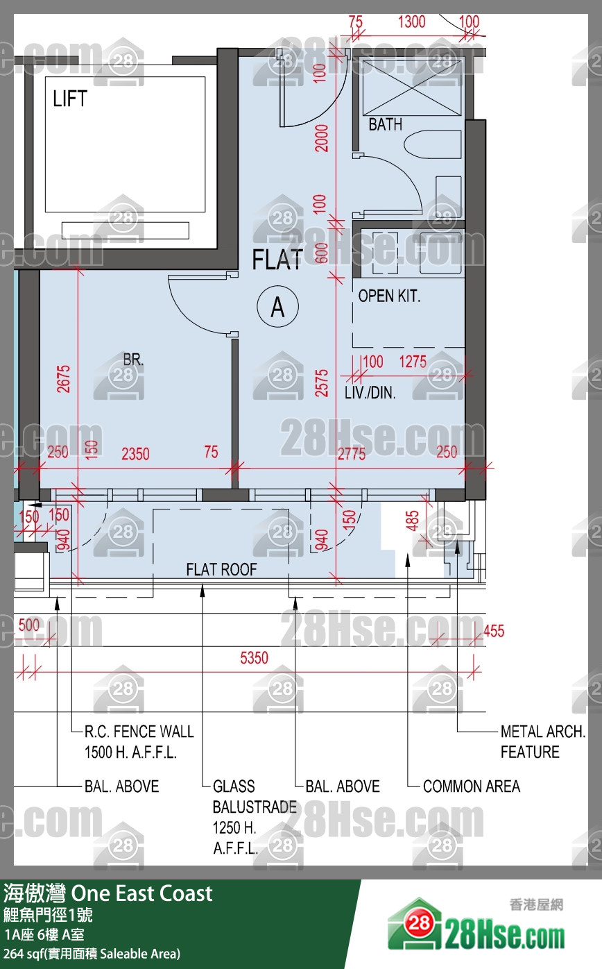 海傲湾 1A座 6楼 A室 平面图