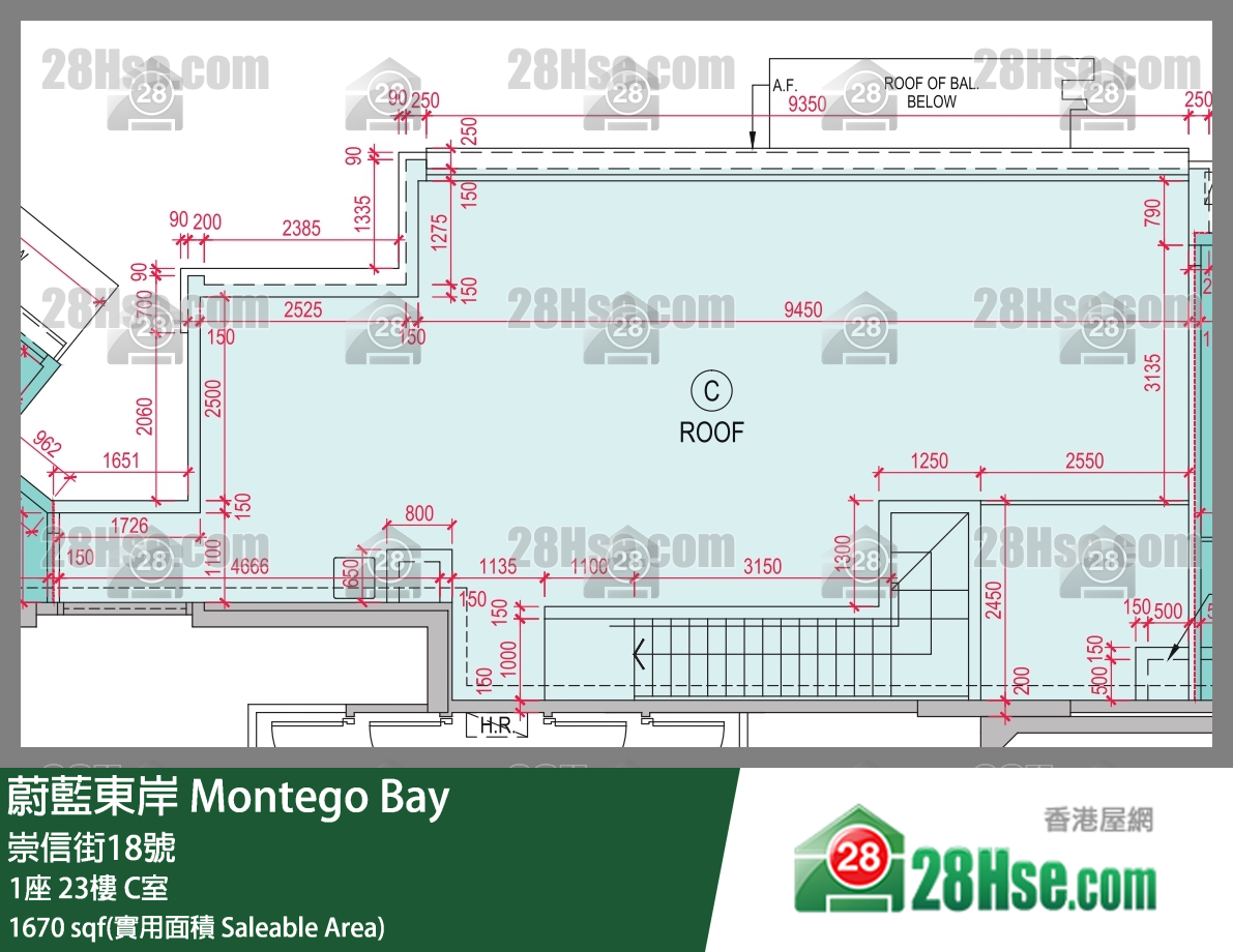 蔚藍東岸 1座23樓 C室 平面圖