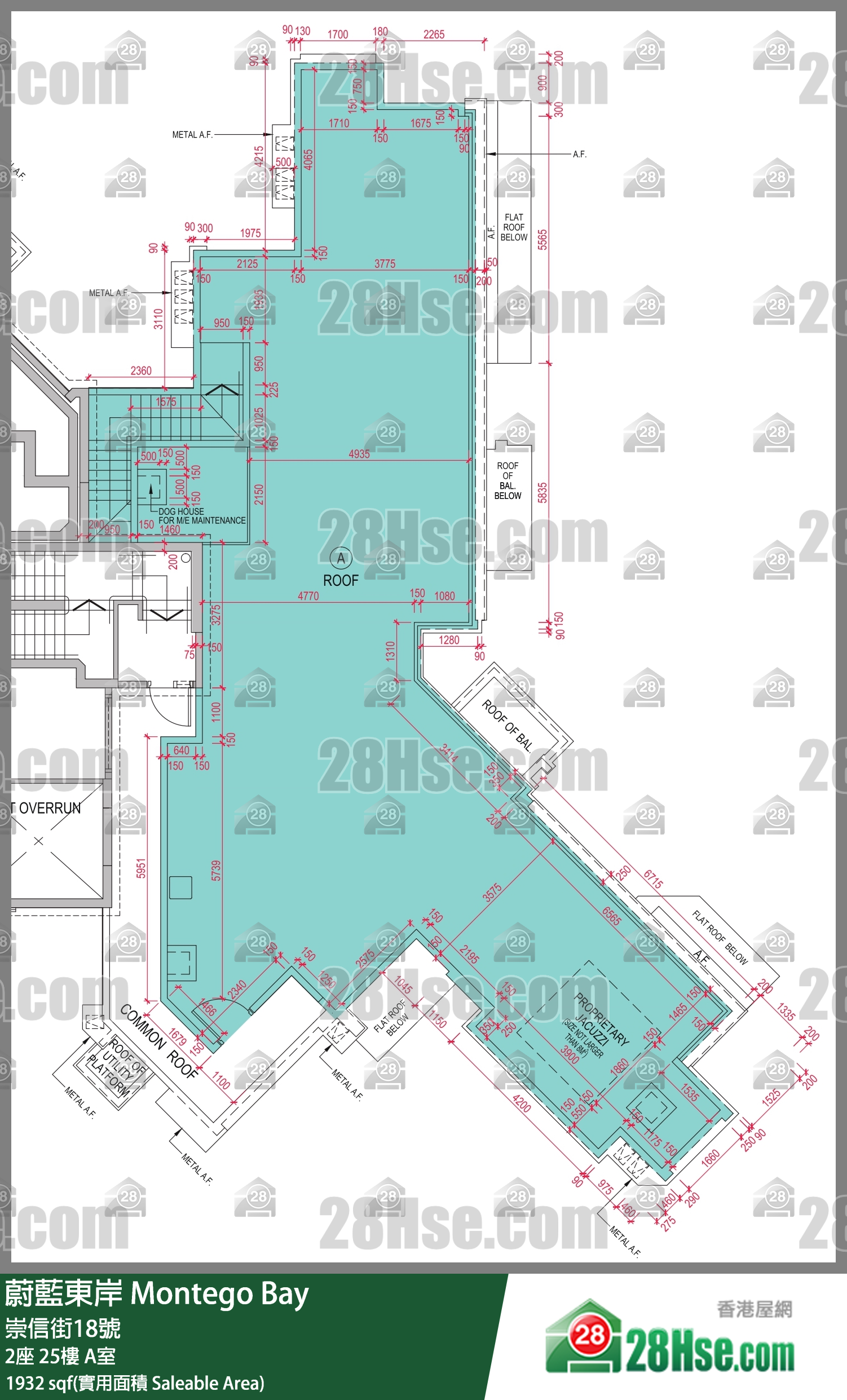 蔚蓝东岸 2座25楼 A室 平面图