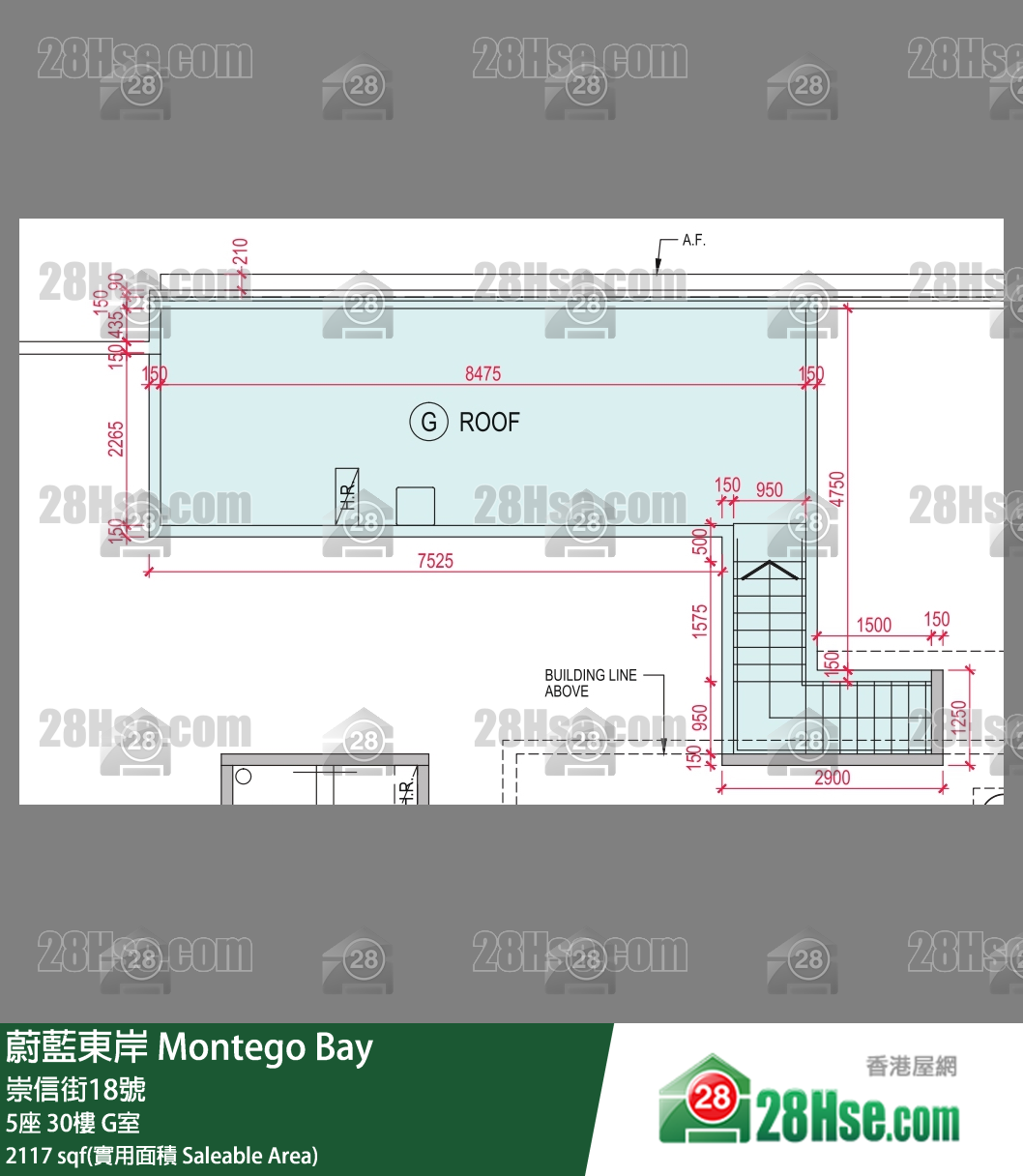 蔚藍東岸 5座30樓 G室 平面圖