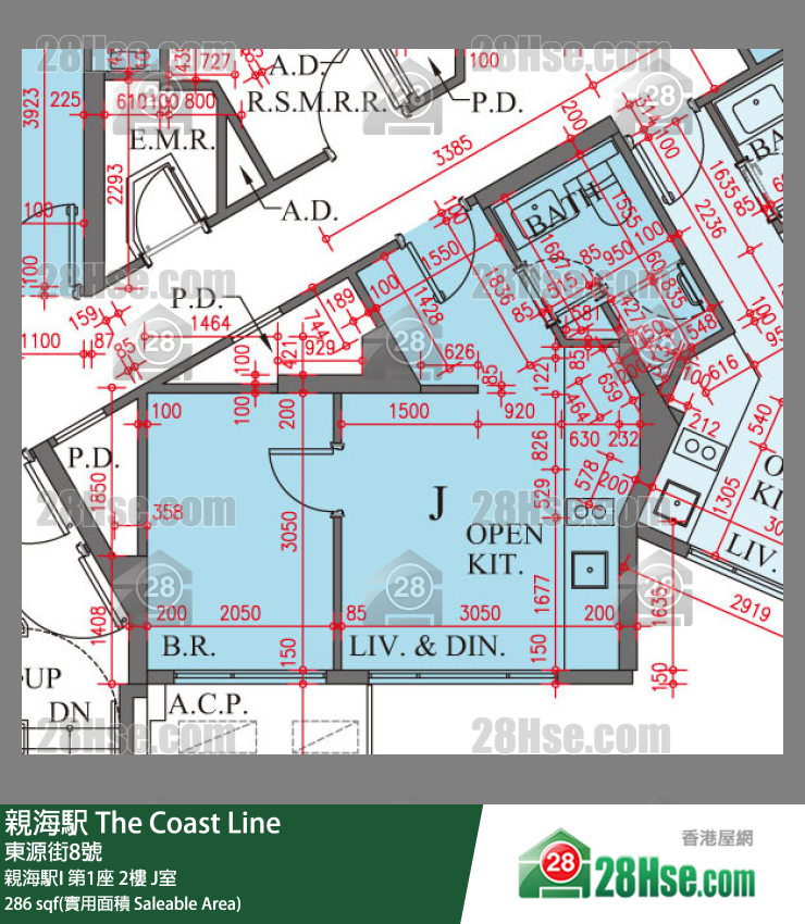 親海駅 親海駅I第1座2樓 J室 平面圖