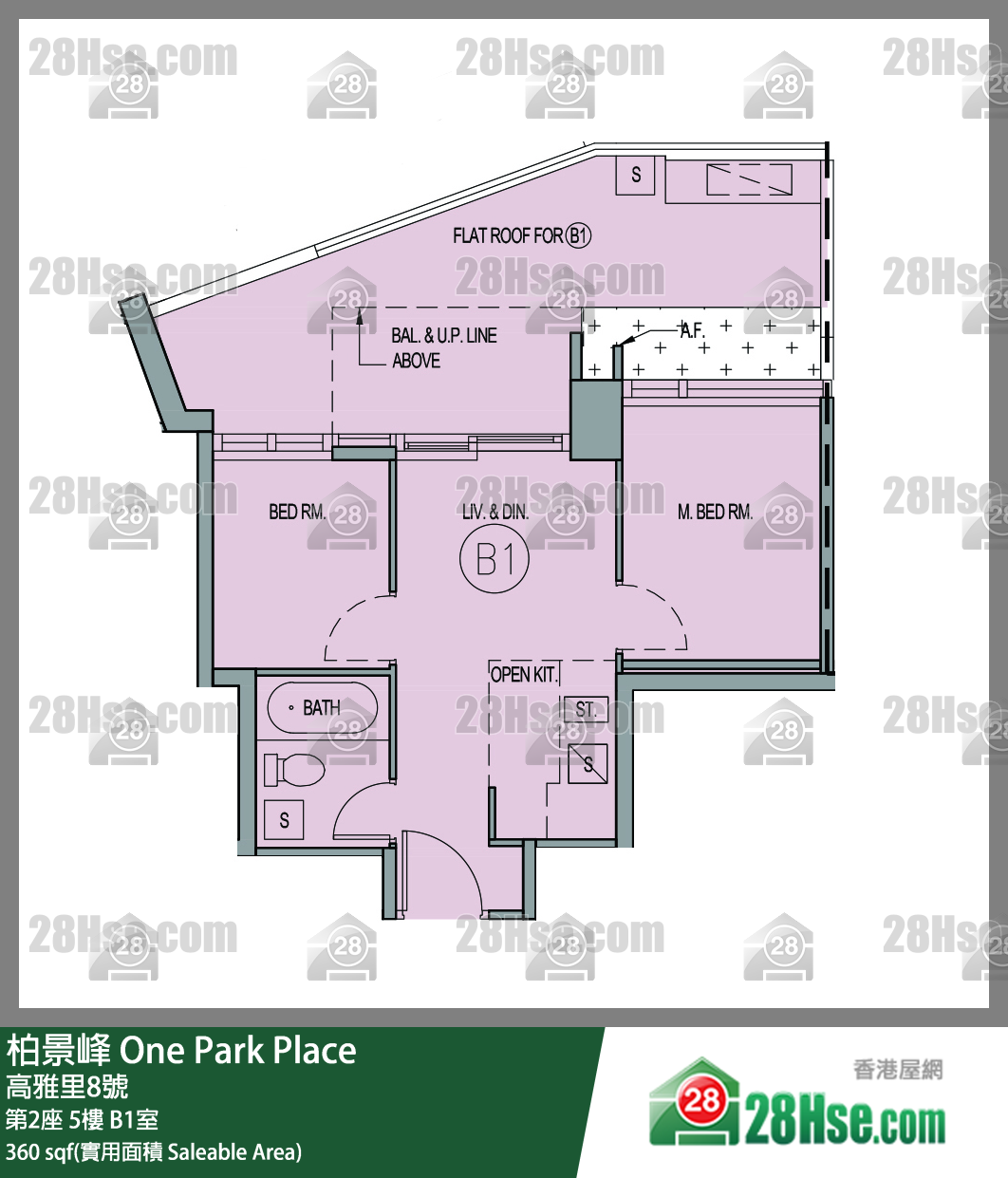 柏景峰 第2座5樓 B1室 平面圖