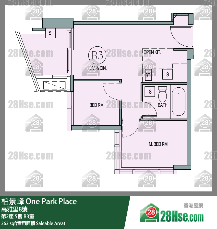 柏景峰 第2座5樓 B3室 平面圖