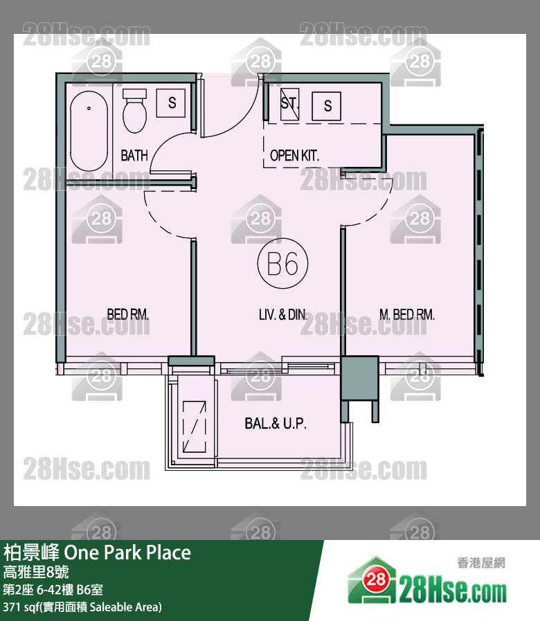 柏景峰 第2座37樓 B6室 平面圖