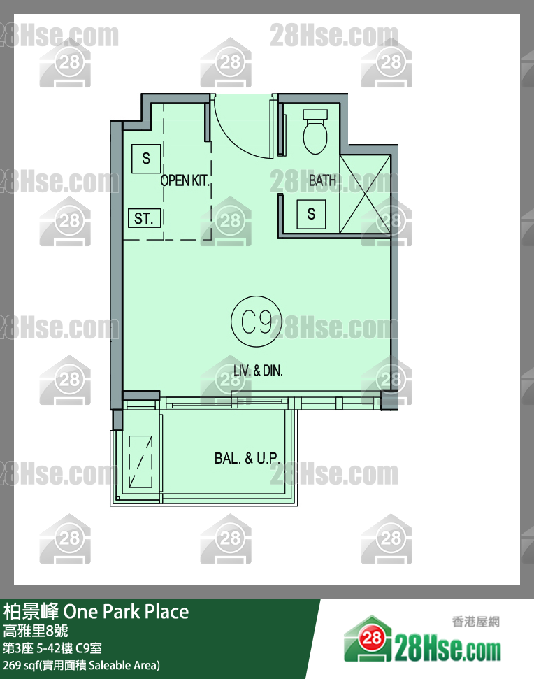 One Park Place,  Flat C9, 31/f, Tower 3 FloorPlan