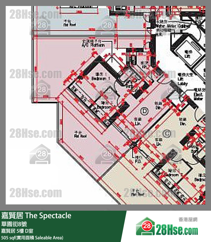 嘉贤居 单位平面图(由 28Hse 提供)