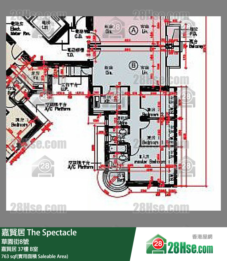 嘉賢居 嘉賢居 37樓 B室 平面圖