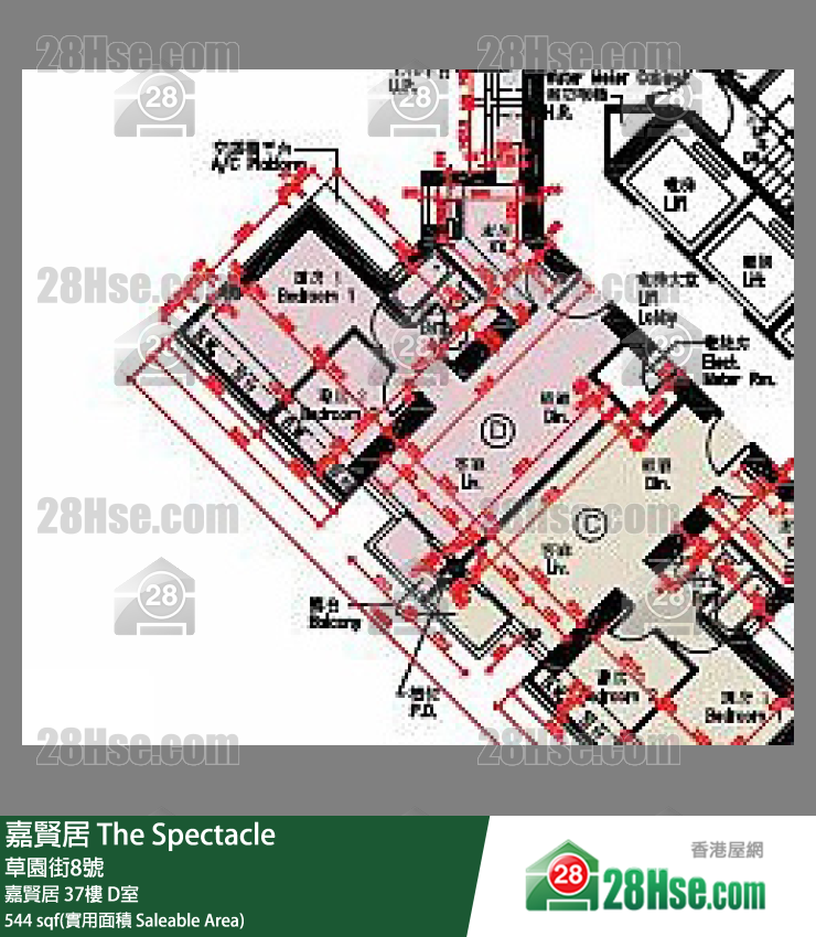 嘉賢居 嘉賢居37樓 D室 平面圖