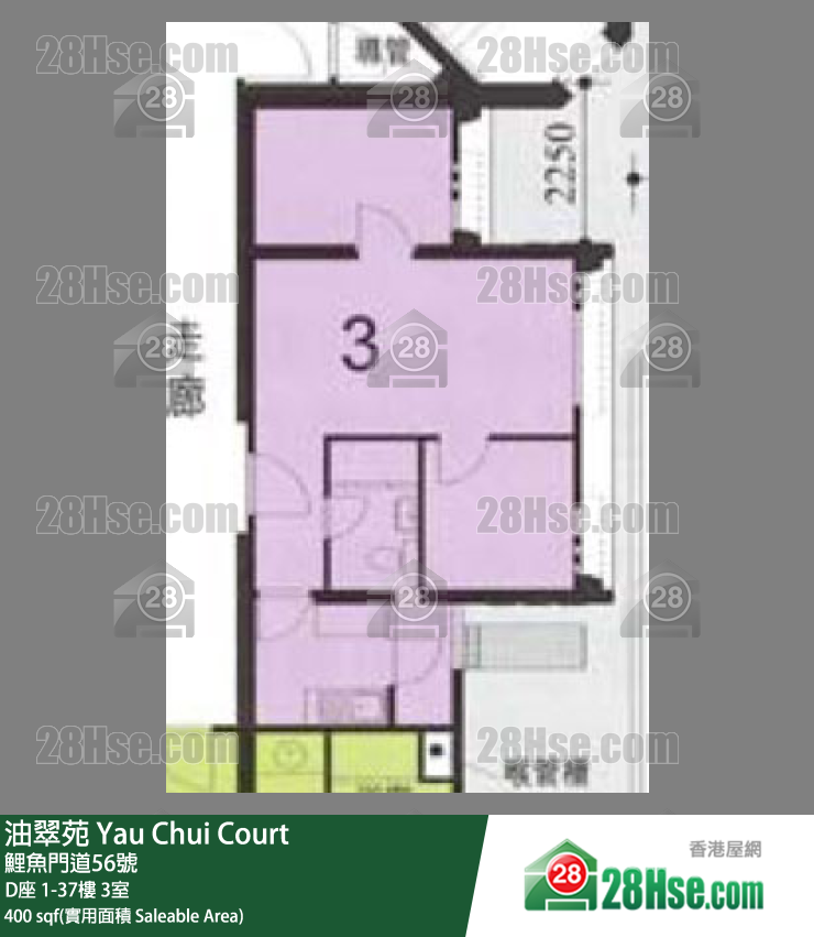 油翠苑 D座5樓 3室 平面圖