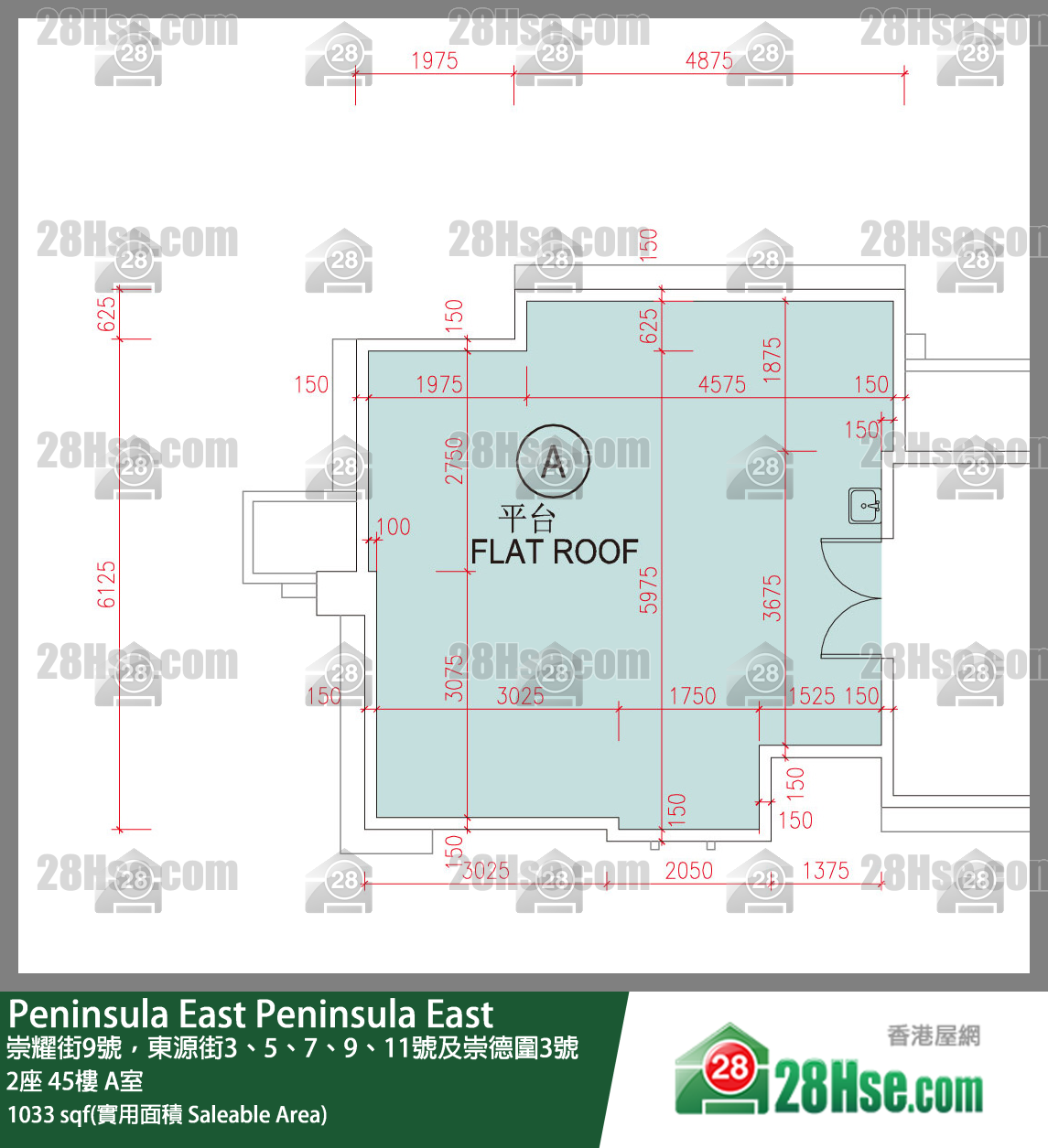 Peninsula East 2座45楼 A室 平面图