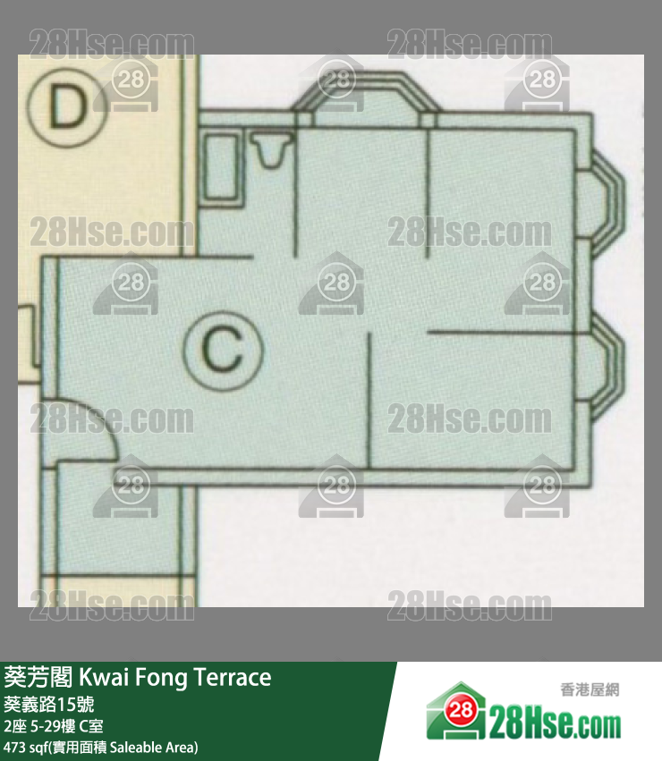 葵芳阁 单位平面图(由 28Hse 提供)