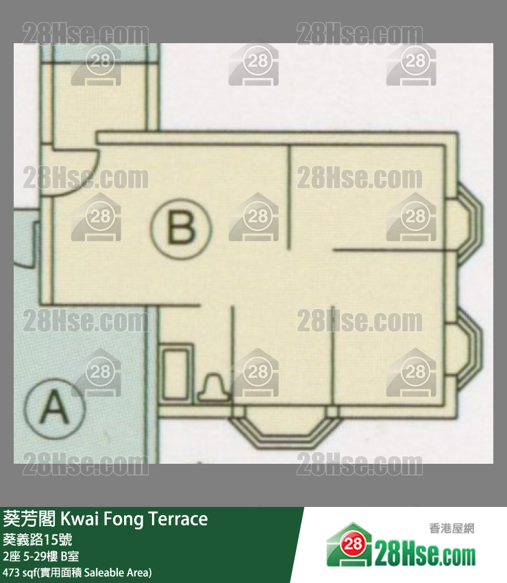 葵芳閣 2座18樓 B室 平面圖