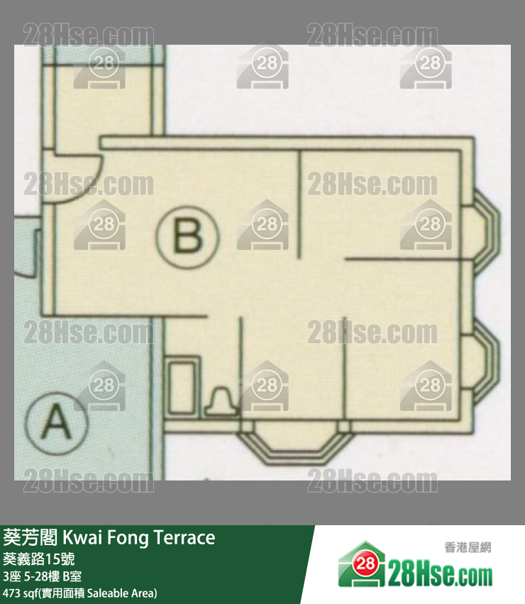 葵芳阁 单位平面图(由 28Hse 提供)