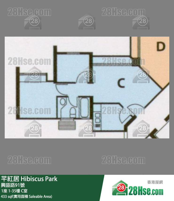 芊紅居 1座20樓 C室 平面圖