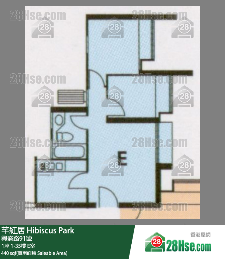 芊紅居 1座30樓 E室 平面圖