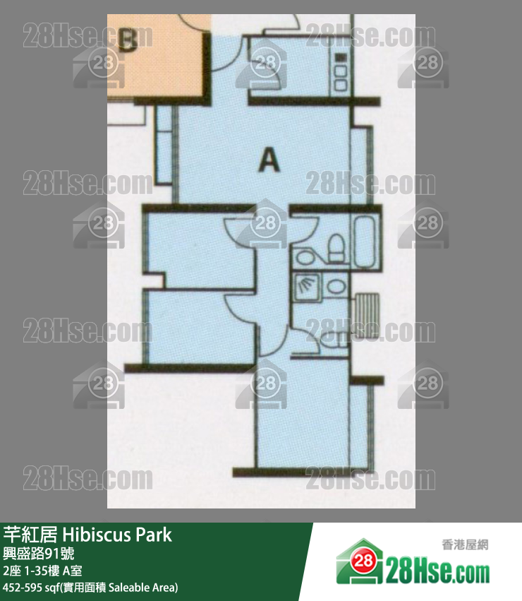 芊红居 2座17楼 A室 平面图