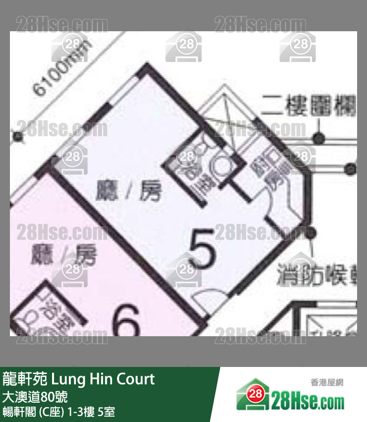 龍軒苑 暢軒閣 (C座)2樓 5室 平面圖