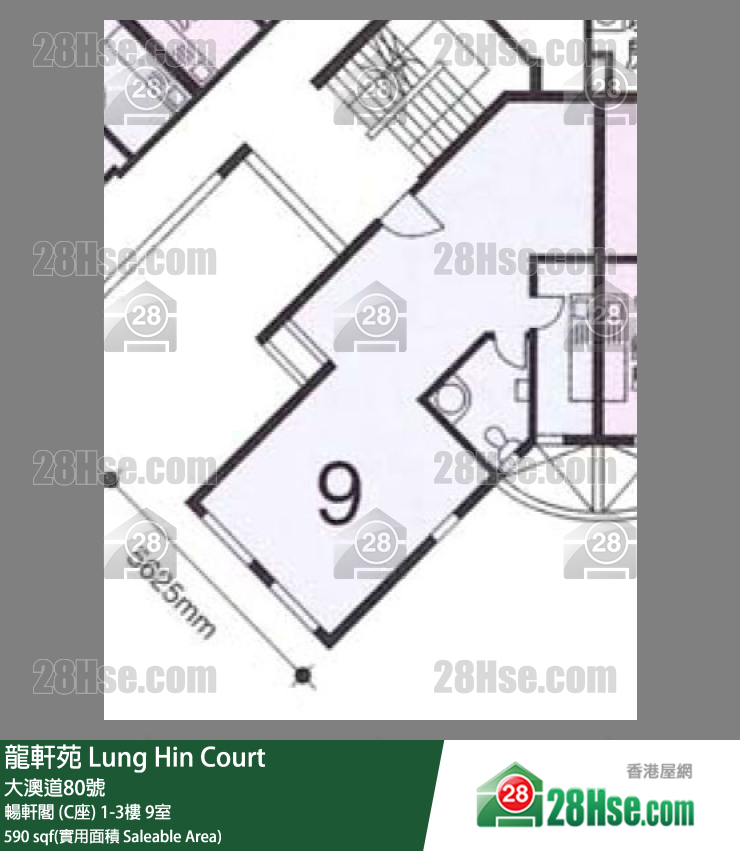 龍軒苑 暢軒閣 (C座)3樓 9室 平面圖