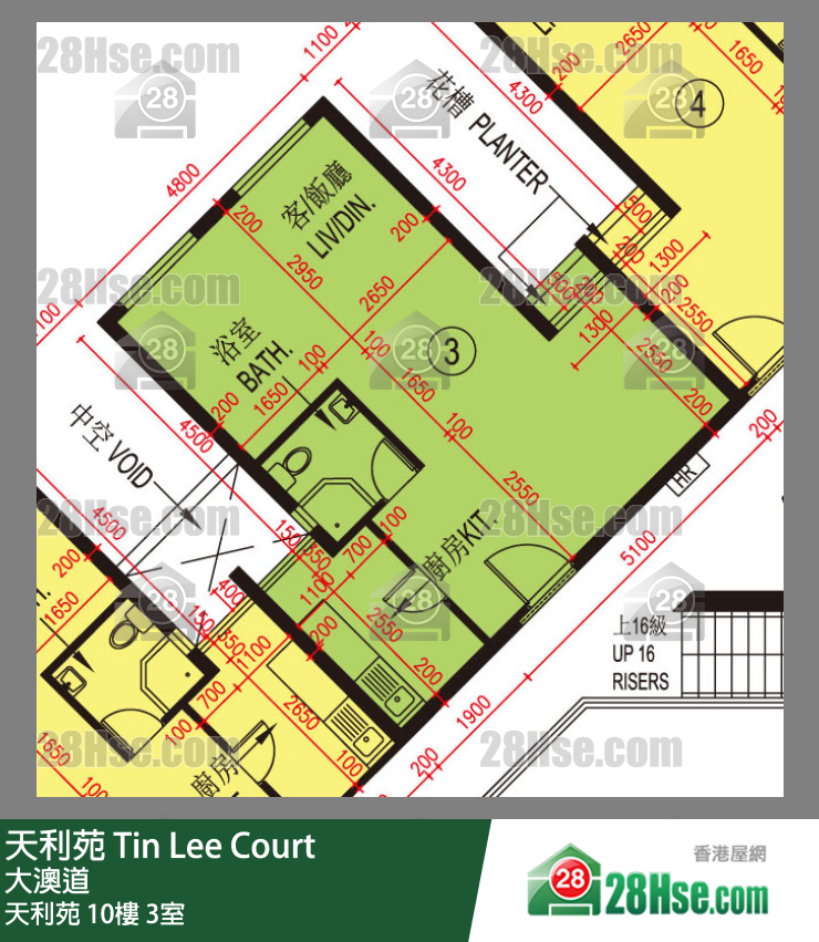 天利苑 天利苑10樓 3室 平面圖