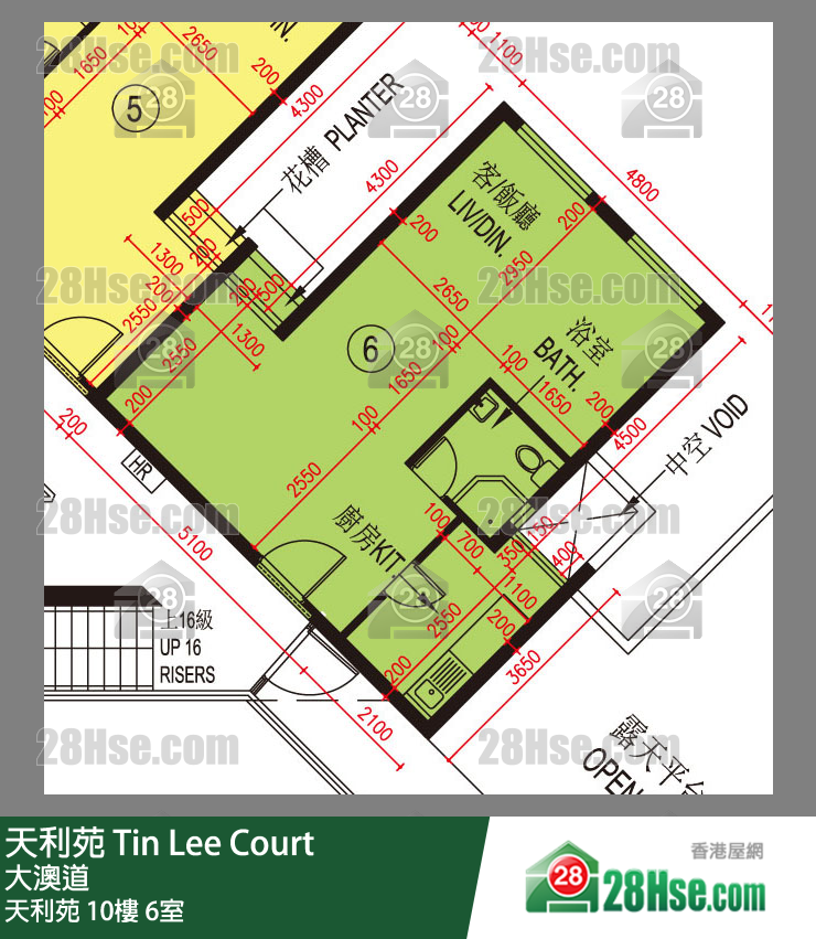 天利苑 天利苑10樓 6室 平面圖