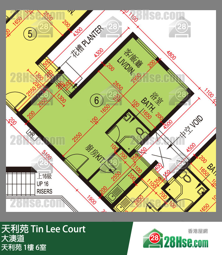 天利苑 天利苑1樓 6室 平面圖