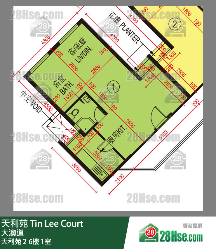 天利苑 天利苑6樓 1室 平面圖