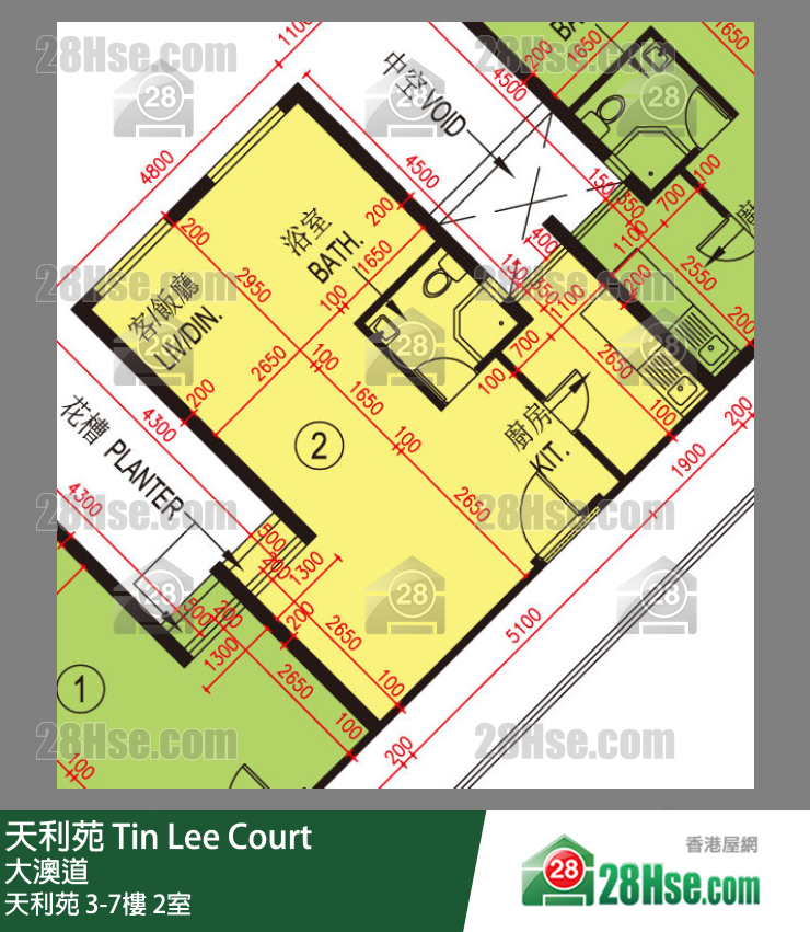 天利苑 天利苑5樓 2室 平面圖