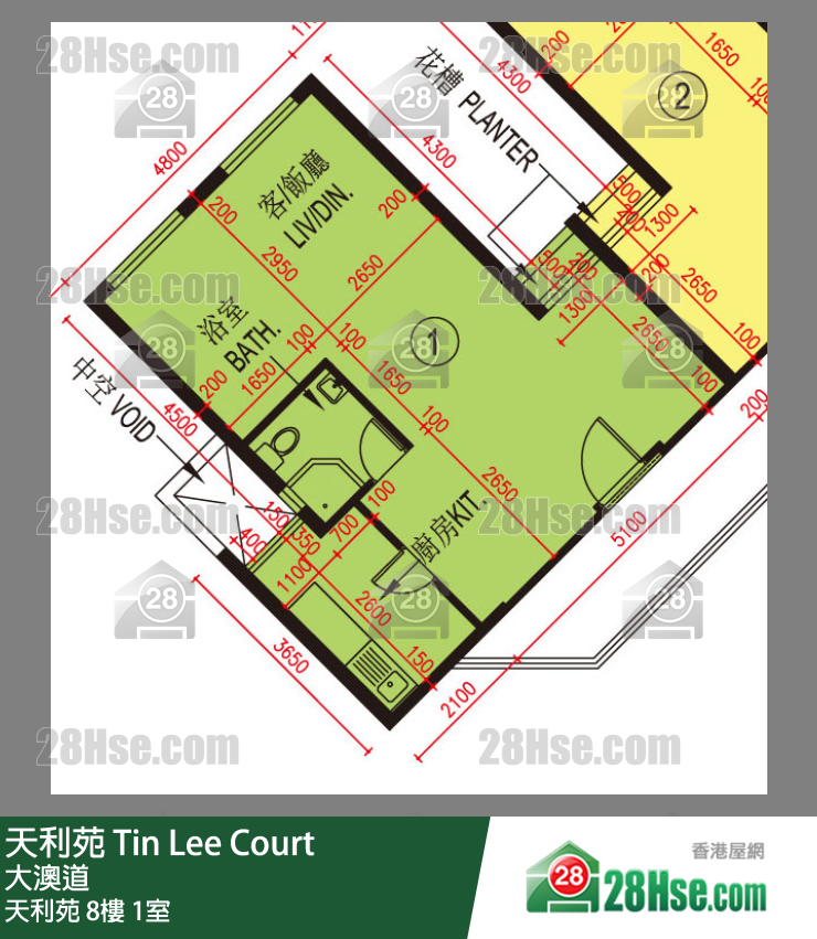 天利苑 天利苑8樓 1室 平面圖