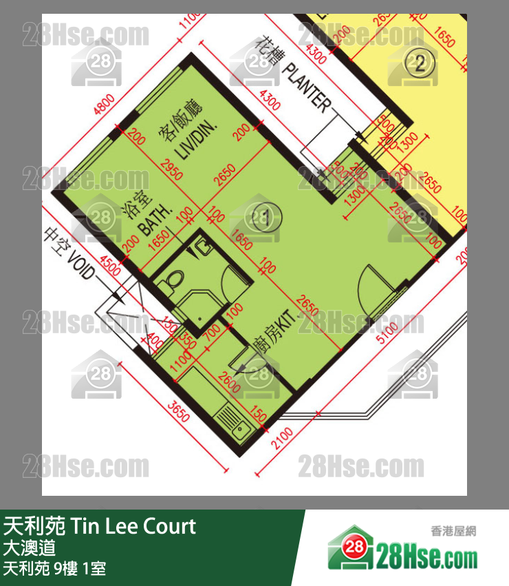 天利苑 天利苑9樓 1室 平面圖