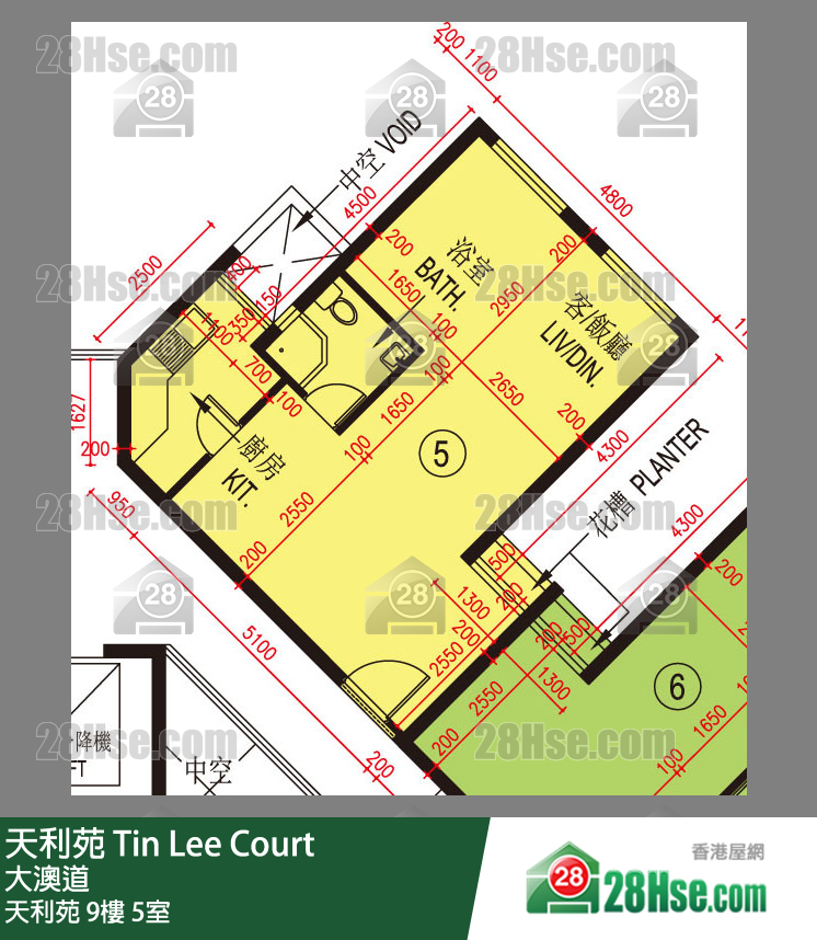 天利苑 天利苑9樓 5室 平面圖