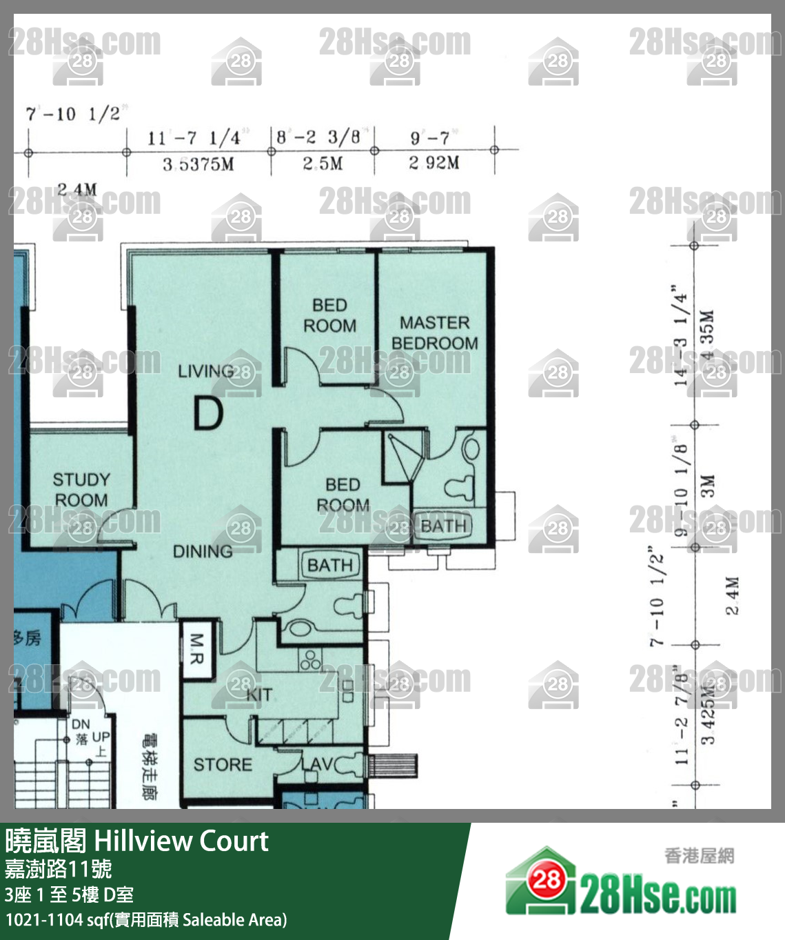 晓岚阁 单位平面图(由 28Hse 提供)