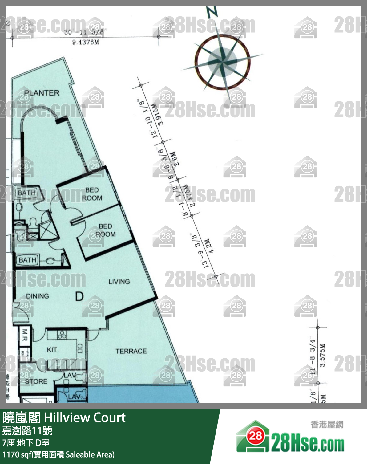 曉嵐閣 7座 D室 平面圖