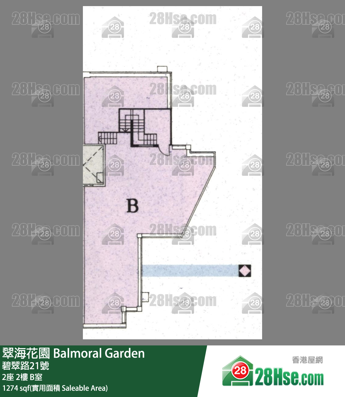 翠海花園 2座2樓 B室 平面圖