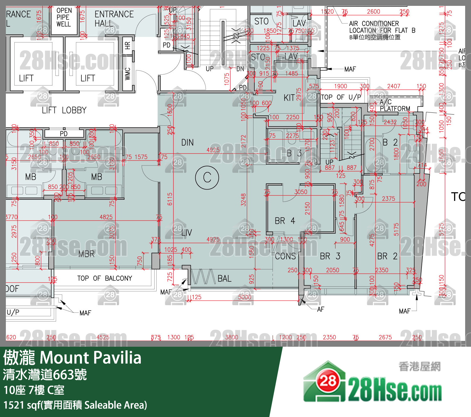 傲瀧 10座7樓 C室 平面圖