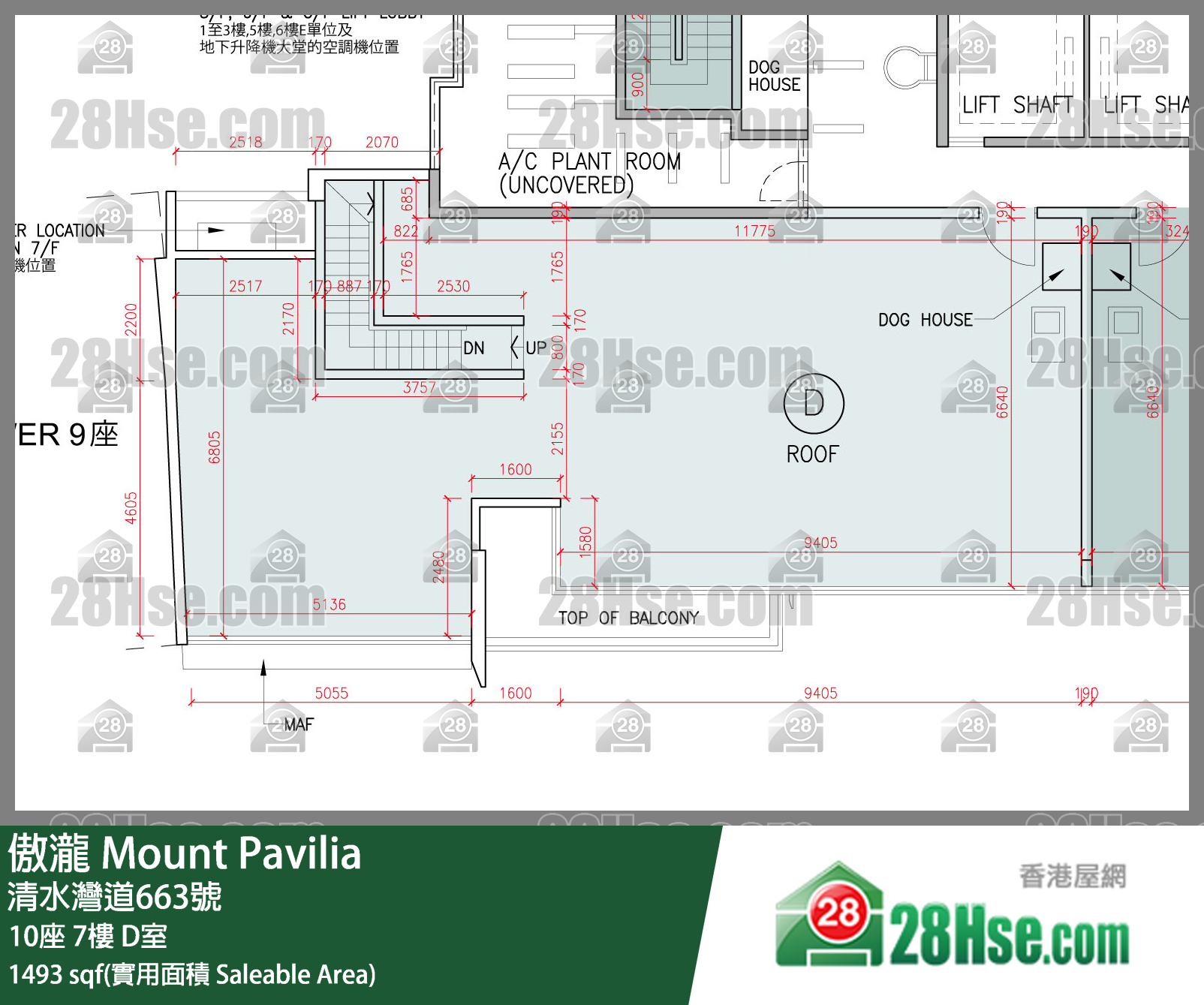 傲瀧 10座7樓 D室 平面圖