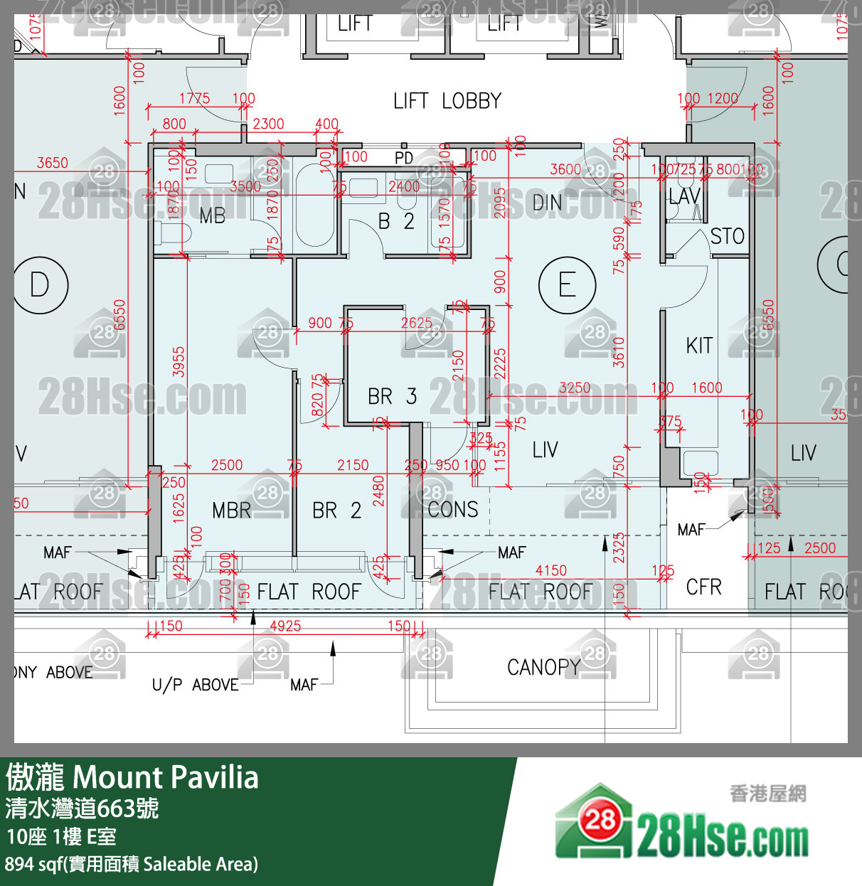 傲瀧 10座1樓 E室 平面圖