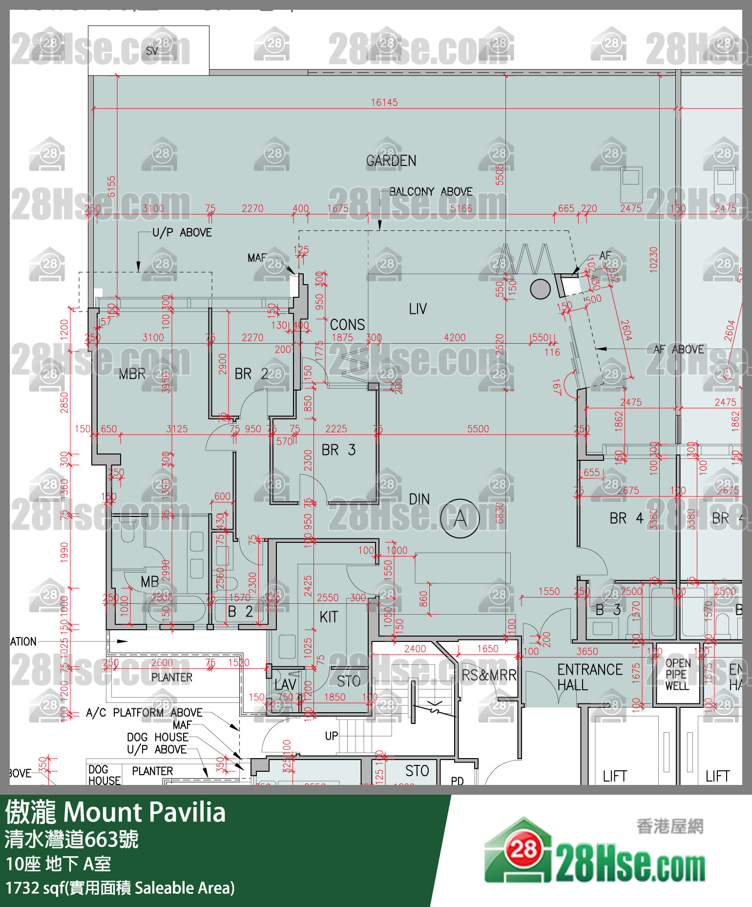 傲瀧 10座地下 A室 平面圖